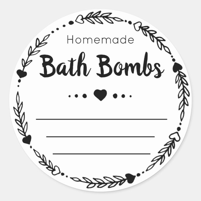 Étiquette Sticker Pour Bombe Baignoire Maison (Devant)