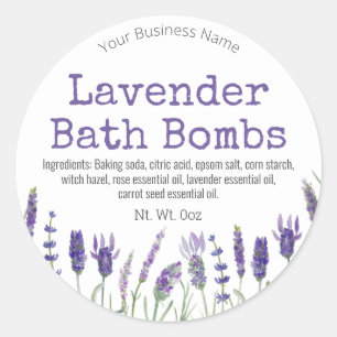 Étiquette Sticker Pour Bombe Lavender Fabriquée À 