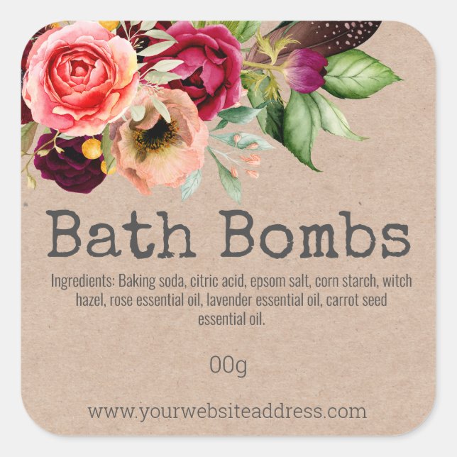 Étiquette Sticker Pour Bombes Baignoires Fabriquée (Devant)