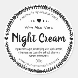 Étiquette Sticker Pour Hydratant De Crème Nocturne