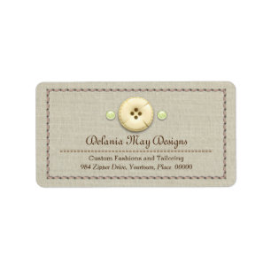 Étiquette Stitch et boutons sur mesure Seamstress