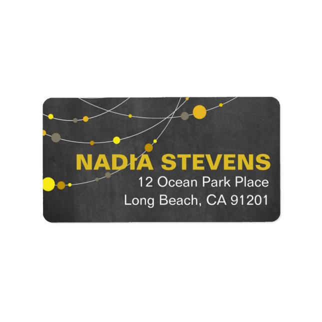 Étiquette Strands stylés | tableau jaune (Devant)