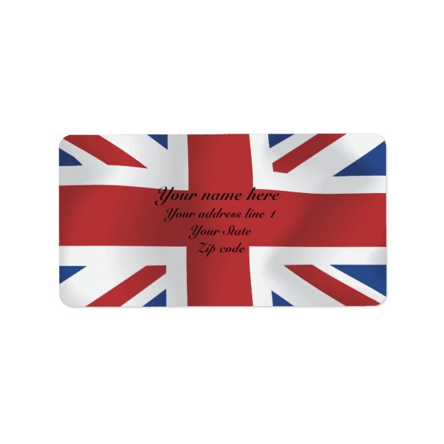 Étiquette Style soie Union Jack British Flag (Devant)