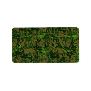 Étiquette Style Woodland Camouflage numérique Décor Accent