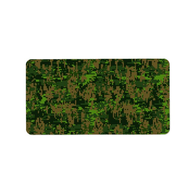 Étiquette Style Woodland Camouflage numérique Décor Accent (Devant)