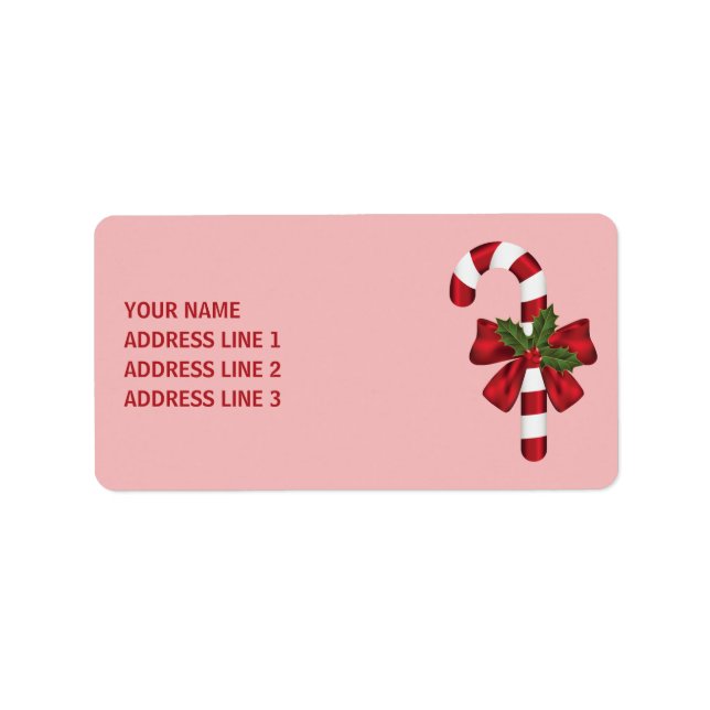 Étiquette Sucre de canne De Noël Rouge Et Blanc Et Texte Per (Devant)