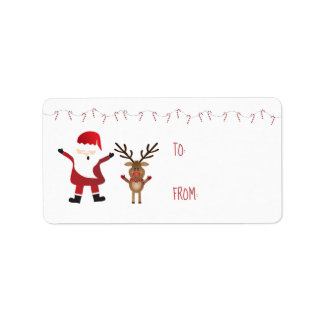 Étiquette Sucres de canne du Père Noël Rouge