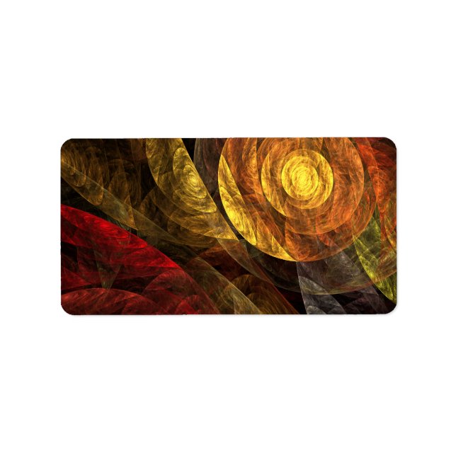 Étiquette Sun Flower Floral Moderne Art Motif Abstrait (Devant)