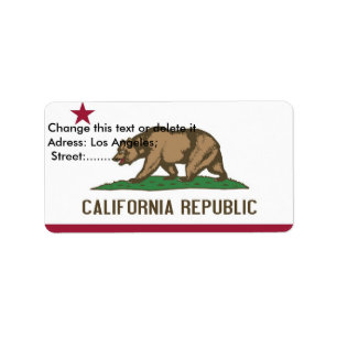 Étiquette sur mesure avec Drapeau de Californie, É