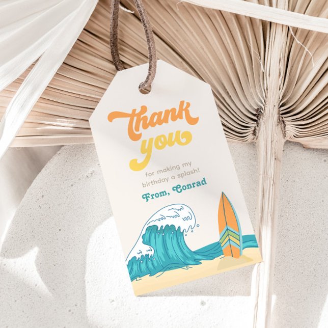 Étiquette surf Favoriser l'anniversaire | Balise G (Créateur téléchargé)