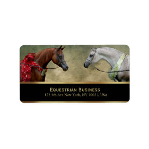 Étiquette Surréaliste deux chevaux peinture.                