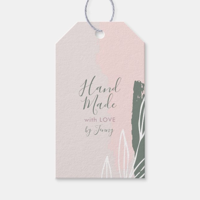 Étiquette suspendue de produit fait main abstrait  (Devant)