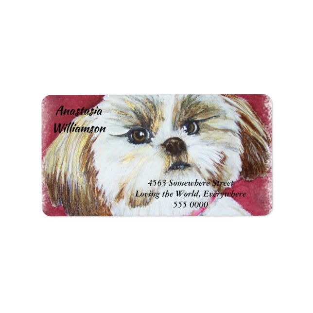 Étiquette Sweet Shih Tzu ADRESSE (Devant)