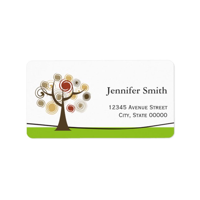 Étiquette Symbole de l'arbre de vie Élégante nature verte (Devant)