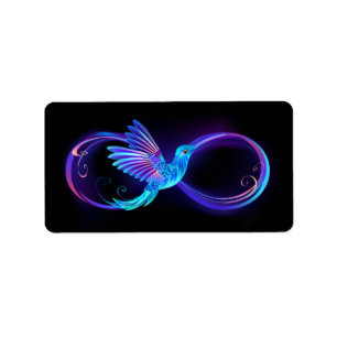 Étiquette Symbole de Neon Infinity par Glowing Hummingbird