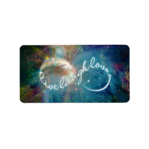 Étiquette Symbole infinité de "Live Laugh Love" mystique
