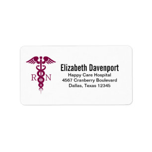 Étiquette Symbole Médicale rouge Caduceus Nurse