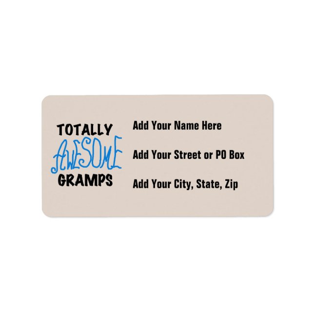Étiquette T-shirts et cadeaux Blue Totally Awesome Gramps (Devant)