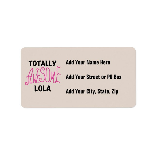 Étiquette T-shirts et cadeaux Lola rose totalement géniaux (Devant)