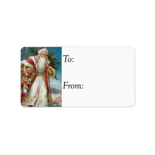 Étiquette Tag cadeau Vintage Père Noël de Victoria