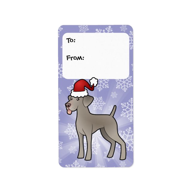 Étiquette Tags cadeaux de Noël Weimaraner (Devant)