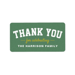 Étiquette Tailgate baby shower sportif jaune merci