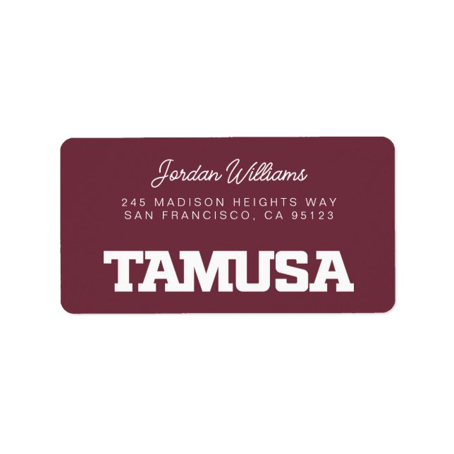 ÉTIQUETTE TAMUSA (Devant)