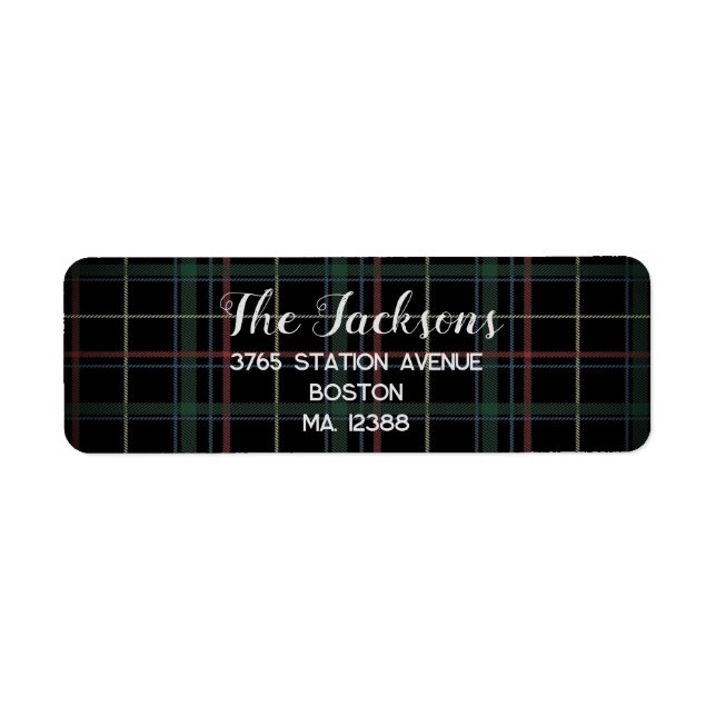 Étiquette Tartan noir (Devant)