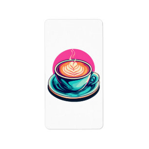Étiquette Tasse de cappuccino