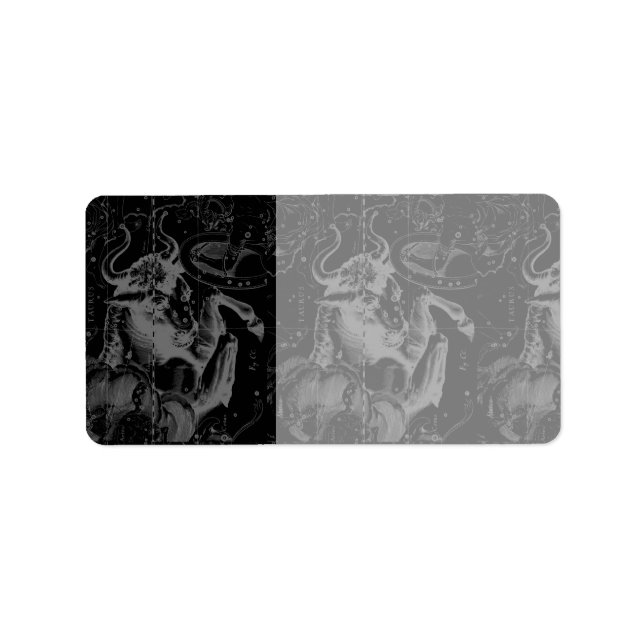 Étiquette Taurus Constellation Hevelius 1690 Décor (Devant)