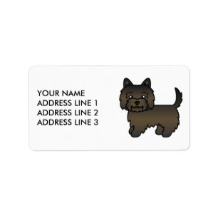 Étiquette Teckel Dark Brindle Cairn Terrier Chien Mignon & T
