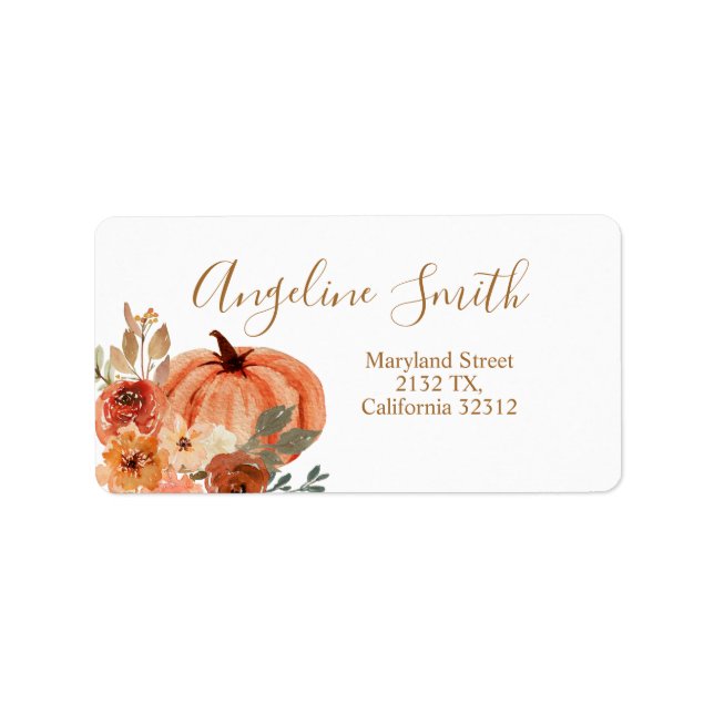 Étiquette Terracota Citrouille Boho Arch Baby shower Floral (Devant)