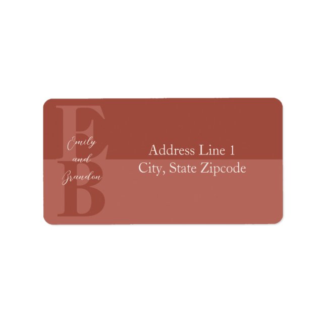 Étiquette Terracotta Moderne Boho Retourner l'adresse Étique (Devant)