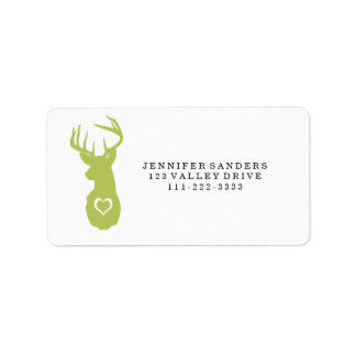 ÉTIQUETTE TÊTE DE CERF HIPSTER AVEC LES COEURS