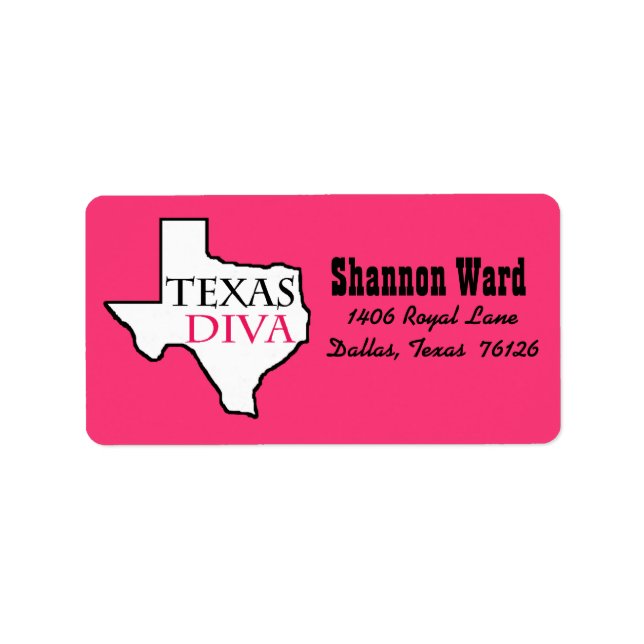 étiquette "Texas Diva" (Devant)