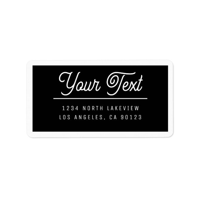 Étiquette Texte personnalisable élégant avec bordure (Devant)