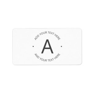 Étiquette Texte simple et personnalisable   Blanc et gris