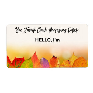 Étiquette Thanksgiving Fall Leaf Bordure Papier Ét