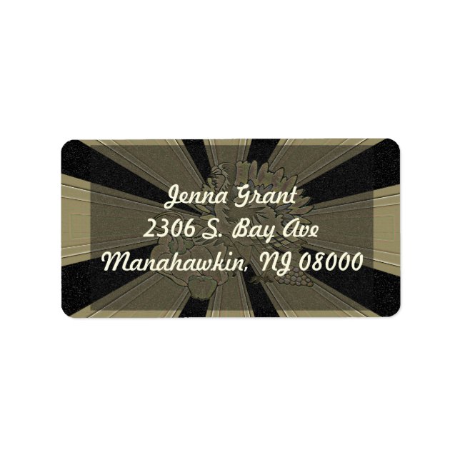 Étiquette Thanksgiving Turquie sculpté - (Devant)