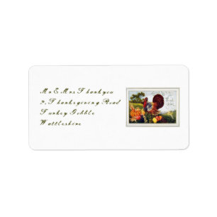 Étiquette Thanksgiving vintage de la Turquie