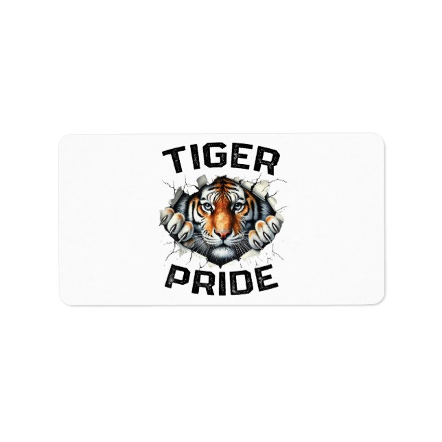Étiquette Tiger Pride Retro Tiger School (Devant)