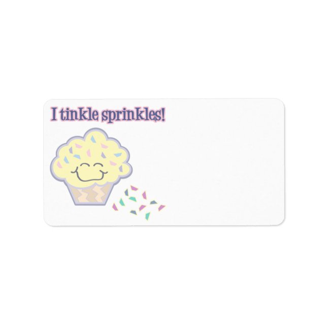 Étiquette tinkle saupoudrer drôle cupcake (Devant)