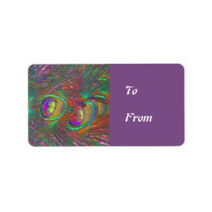 Étiquette Tinsel de Noël Peacock Feather Présente Tag Étique