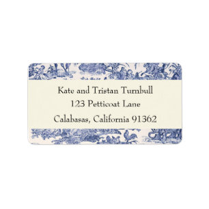 Étiquette Toile bleue et blanche