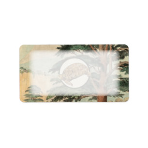 Étiquette Tortue du désert dans l'habitat naturel Illustrati