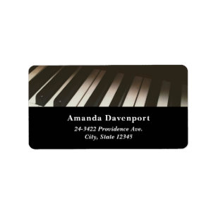 Étiquette Touches de piano - Photographie noir et blanc élég