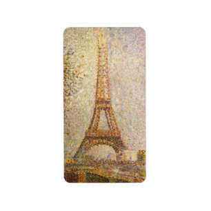 Étiquette Tour Eiffel par Georges Seurat, Art Vintage