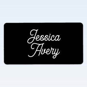 Étiquette Tout nom   Script Vintage modifié sur noir