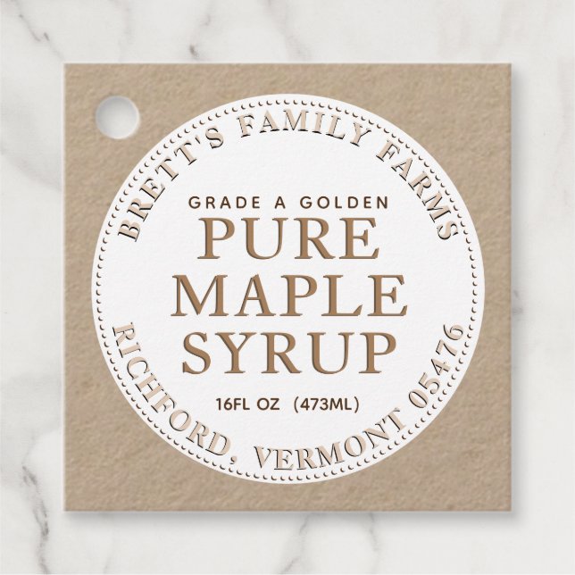 Étiquette traditionnel sirop d'érable Balise Kraft (Devant)