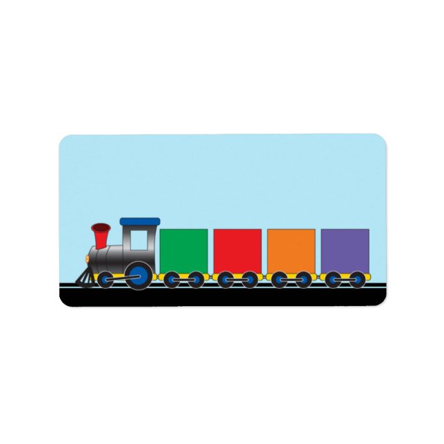 Étiquette Train Choo Choo pour les enfants mignons (Devant)